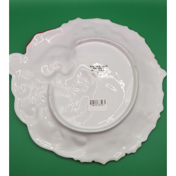 Fitz And Floyd Handcrafted Christmas Ho Ho Ho Santa Plate 9" Diameter EPC - Picture 2 of 4